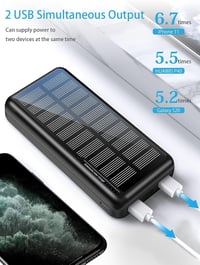 Napelemes PowerBank 48000mAh - Gyorstöltő külső akkumulátor 2 USB kimenettel 2