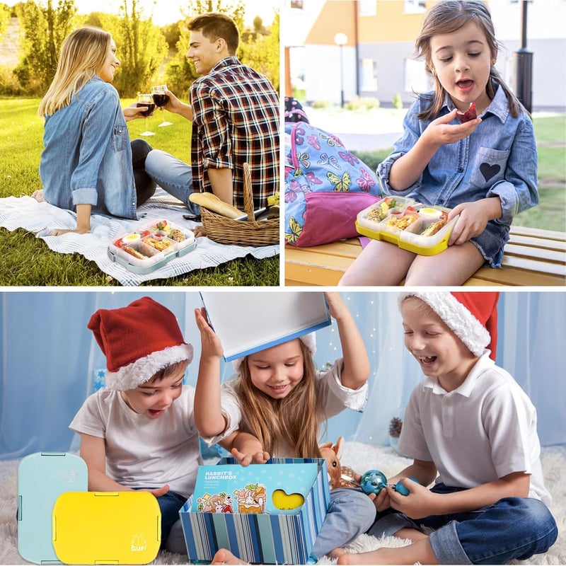 Homtibrm 6 rekeszes lila bento ebéddoboz 920 ml - gyerekeknek és felnőtteknek