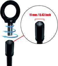 Jayzod Trambulin Rögzítő Készlet - 38 cm Spirál Talajhorgony Szett 4 db, Fúróval Telepíthető, Erős Szél Ellen, Fém Hintákhoz, Fekete 3
