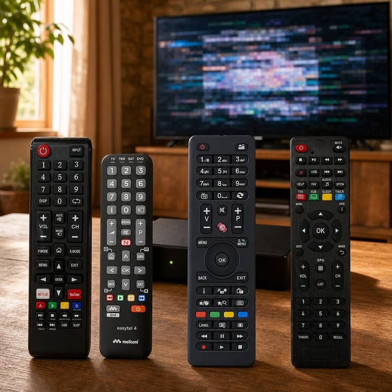 Súprava ovládačov: 1x Akai + 1x 4v1 univerzálny + 1x CGV + 1x Tele-System/Fuba