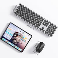 OMOTON Bluetooth Billentyűzet és Egér Mac-hez, Vezeték Nélküli QWERTZ, Szürke - Room grey 14