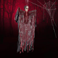 Yaixu Halloween Csontváz Dekoráció Szett - Függő Koponya Pókokkal és Pókhálóval - Kültéri/Beltéri Horror Dekor Kísértetházhoz, Partikhoz 2