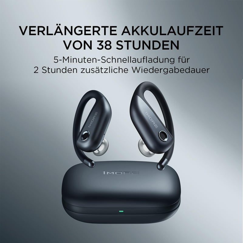1MORE Fit S50 Nyitott Bluetooth 5.3 Fülhallgató - 38 Órás Üzemidő, IPX7 Vízálló, Kényelmes Viselet Futáshoz, Edzéshez és Mindennapos Használ