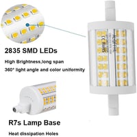 R7S LED izzó 78mm, dimmelhető, 15W, 4000K természetes fehér, 2 db csomag 2