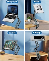nediea Alumínium Laptop Tartó Asztalra - 360° Forgatható, Állítható, Összecsukható Állvány 10-16 Colos Laptopokhoz és Tabletekhez 5