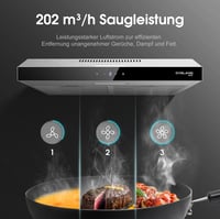 Gasland Chef SR60SS Páraelszívó 60 cm Rozsdamentes Acél Érintőképernyős Vezérlés 202 m³/h Szénszűrő LED Világítás - 60 cm, Silver 4