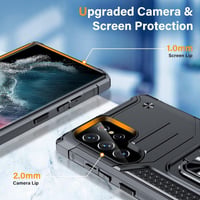 Samsung Galaxy S22 Ultra Ütésálló Tok Állvánnyal - Fekete 3