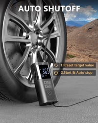 SERVOMASTER Hordozható Elektromos Kompresszor 150PSI, LED-es Autós Pumpa 3