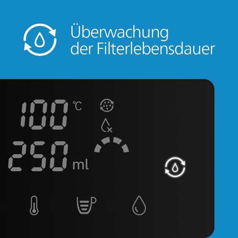 Philips Water Forróvíz Adagoló 6 Hőmérséklet Beállítással - Szűrt Víz, Érintőképernyő, Klór és Vízkő Szűrés, 2,2L Kapacitás