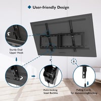 BONTEC Dönthető TV Fali Tartó 37-85 Colos LED LCD OLED Képernyőkhöz, Lapos és Ívelt TV-hez, VESA 600x400mm, 60kg Teherbírás 4