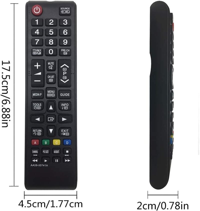 FOXRMT Univerzális Samsung TV Távirányító - Kompatibilis LED Smart TV Modellekkel AA59-00741A BN59-01175N BN59-01199F - 10m Hatótáv