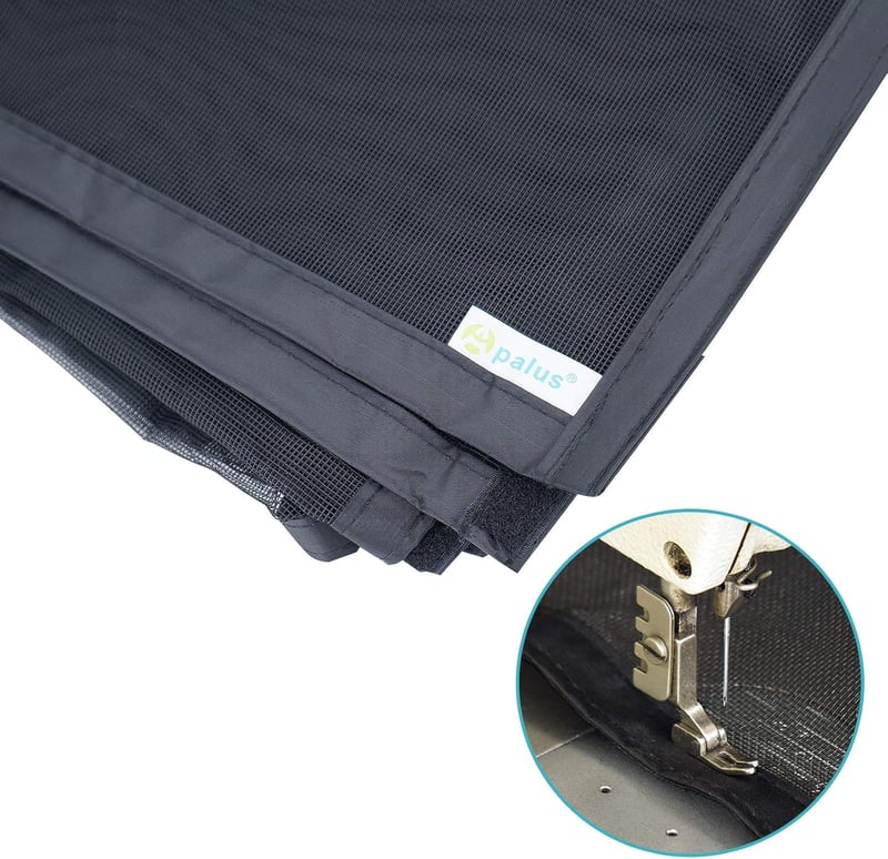 Apalus Mágneses Szúnyogháló Ajtóra 90x210 cm - Macskabiztos, Erős Mágnesekkel, Tartós Hálós Rovarháló Erkélyajtóra, Fekete