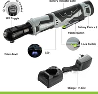 WORKPRO Elektromos Racsnis Kulcs Készlet, 12V, 55 Nm, 3/8" Méretű, LED Világítással, 2.0 Ah Akkumulátorral, 9 Dugókulccsal és Táskával 3