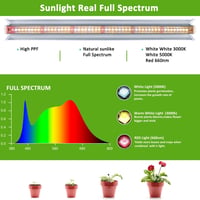 Niello 4 db T5 Növénylámpa, 42 cm LED Növénynevelő Lámpa Beltéri Növényekhez, Teljes Spektrumú, 660nm/3000K/6000K Reflektorral, Palántázásho 3