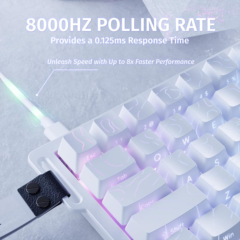 Tastatură mecanică de gaming rapidă ATTACK SHARK X68 HE 8000Hz, precizie 0.01mm, iluminare de fundal RGB, switch-uri magnetice, 60% compactă, PC/M