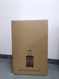 British Traveller TSA zárral ellátott 3 részes könnyű, merev PP bőrönd szett - fehér (20+24+28 inch) 8
