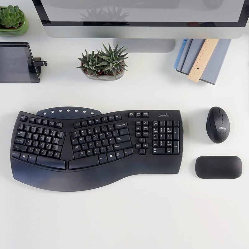 Perixx PERIMICE-719 Ergonomikus Vezeték Nélküli Optikai Egér 6 Gombbal, Állítható DPI (800/1200/1600), Fekete, PC-hez