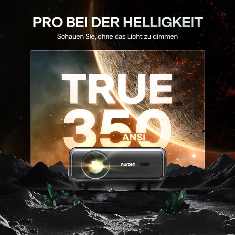Aurzen D1 Pro Okos Projektor Full HD 1080P, 4K Támogatással, Dolby Audio, Automata Fókusz, 2x10W Hangszóró, WiFi, Bluetooth 5.2, Netflix Kom