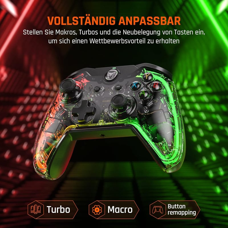 BigBig Won vezetékes Switch és PC kontroller, állítható ravaszokkal és extra gombokkal