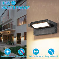 KUKAK Kültéri-Beltéri LED Fali Lámpa 22W - IP65 Vízálló, 3000K Meleg Fehér, 350° Forgatható Panel, Alumínium, Fekete, Kerthez, Teraszhoz 4
