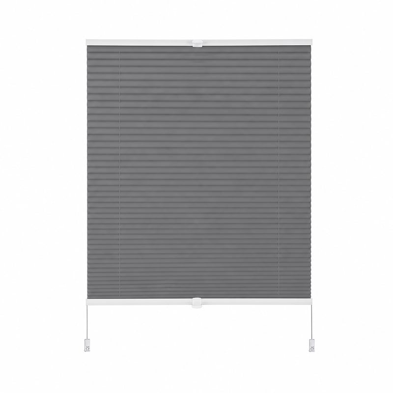 Sekey plisovaná zatemňovacia roleta bez vŕtania Klemmfix 75x210 cm tmavosivá, tieniaca, s upínacími držiakmi, neúplná