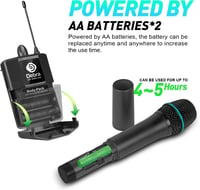 D Debra Audio AU800 Pro UHF 8 csatornás vezeték nélküli mikrofon rendszer, 4 kézi mikrofon és 4 testcsipesz, fém vevőegység karaokéhoz, rend 7