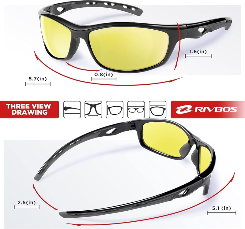 RIVBOS polarizált UV400 sport napszemüveg kerékpározáshoz, futáshoz - unisex