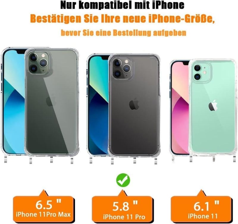 iPhone 11 Pro Védőcsomag: Ütésálló Tok, Üvegfóliák, Piros Nyakpánt