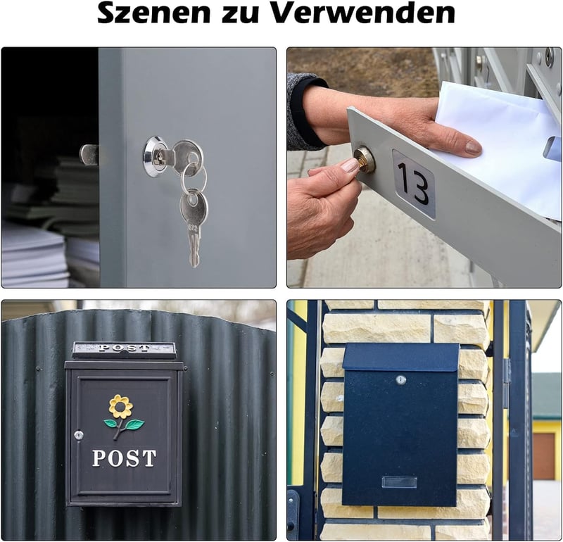 VOCIBO® 16mm-es Postaláda Zár 5 Cserélhető Zárlemezzel, Többcélú Bútorzár