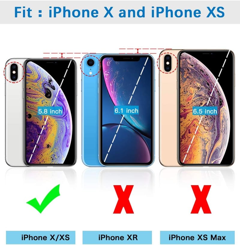 iPhone X/XS Fekete Flip Tok - Aunote Prémium Védőtok Kártyatartóval