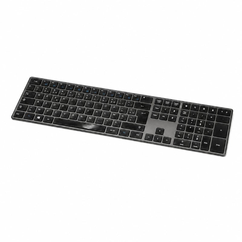 Klávesnica Amazon Basics, francúzske rozloženie (FR) – zo setu, bez myši a USB prijímača — známky používania na klávesnici (stav: pozri 2. obrázok)