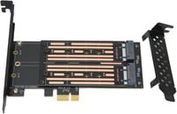 VBESTLIFE Dual M.2 NVMe SSD PCIE Adapter - 6Gbps Átalakító Kártya M2 SATA SSD-hez, Többféle Mérethez (22110/2280/2260/2242/2230), Windows/Li 7