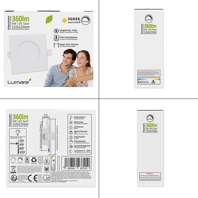 Philips szabályozható LED süllyesztett spotlámpa, 6W, IP44, fehér