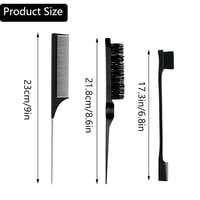 Set de 3 perii și piepteni de coafat pentru frizeri/coafori - negru 2
