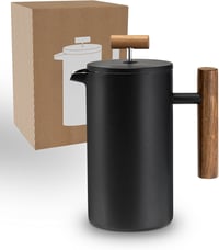 Lambda Coffee Duplafalú Termosz Francia Kávéprés 0,6L Fekete 1
