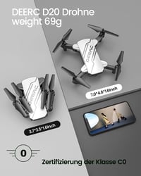 DEERC D20 Mini Drón Gyerekeknek 720P WiFi Kamerával, Összecsukható RC Quadcopter, 2 Akkumulátor, Hosszú Repülési Idő, Gesztus Irányítás, Kez 9