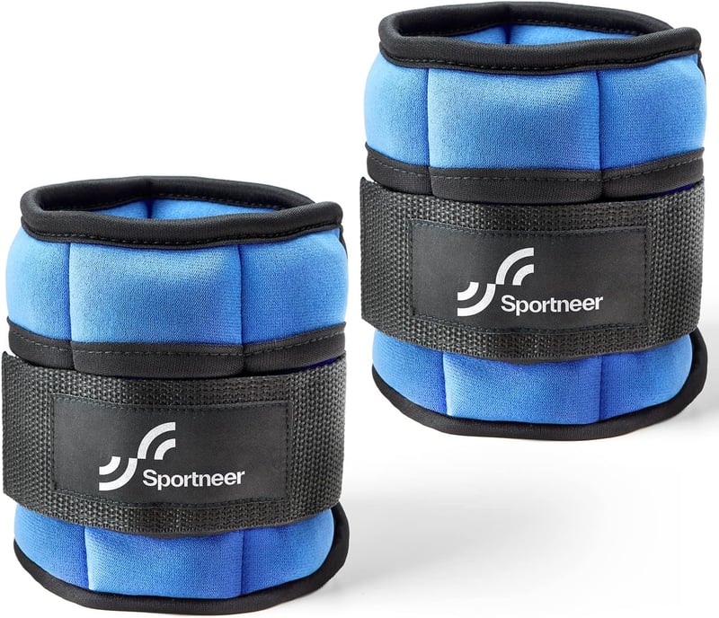 Sportneer Állítható Bokasúly Szett - Boka/Csukló Súlyok Neoprénből, 0,45-1,8 kg Között Állítható, 2 db-os Kék Fitness Edzéssúly