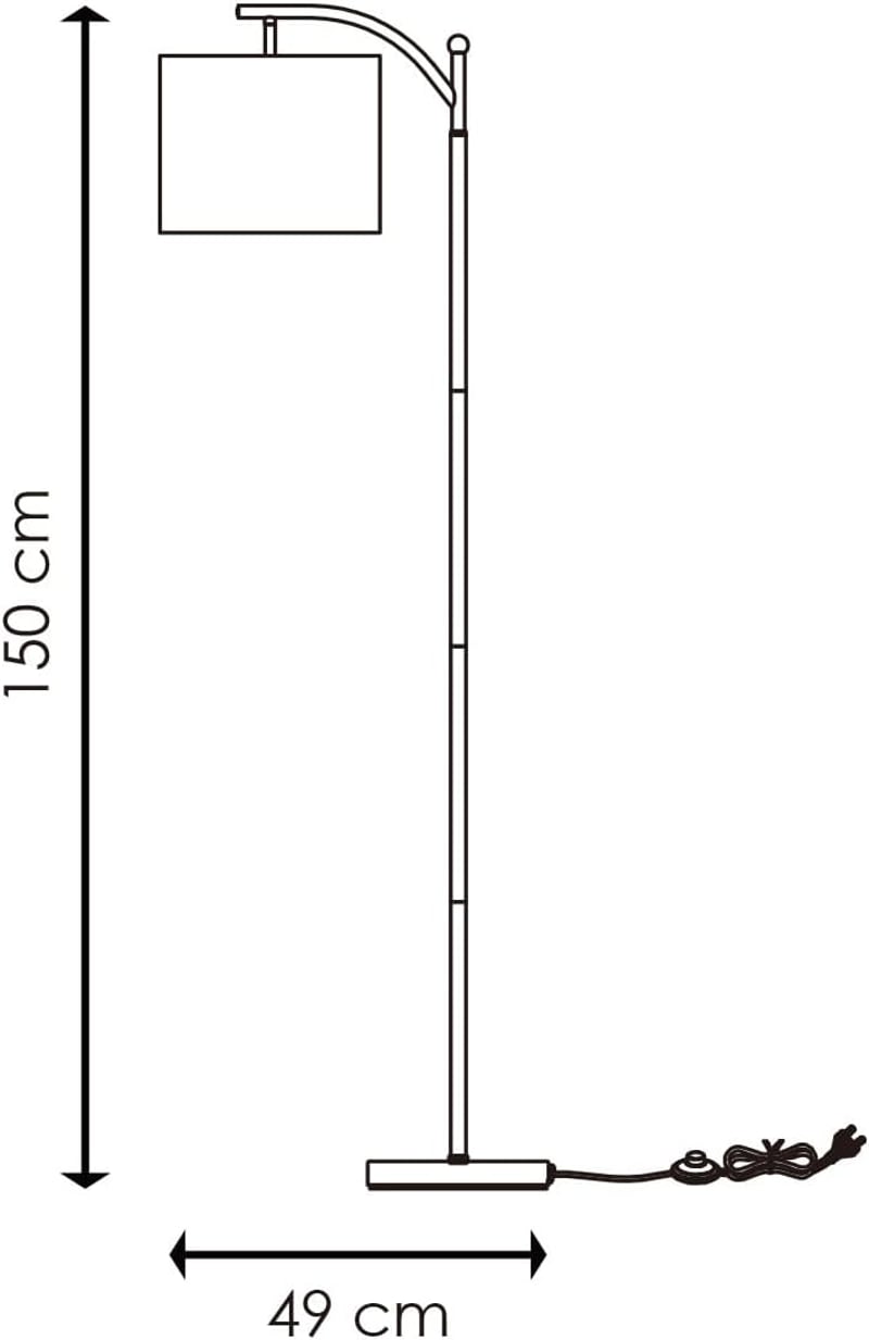 Home Sweet Home Modern Állólámpa, 150 cm, Fekete Lenvászon Ernyővel, E27 LED 9W Izzóval, Lábkapcsolós, Nappali és Hálószoba Világításhoz