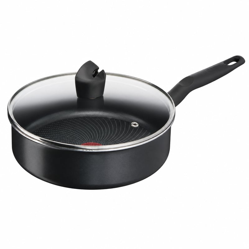 Tefal Start'Easy C26732 tava 24 cm indukcijska s neprianjajućom titanijskom oblogom crna — bez slomljene ručke poklopca (stanje: pogledajte 2. sliku)