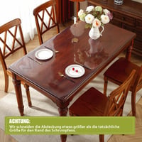 OstepDecor Átlátszó Asztali Védőfólia 2 mm - 100x200 cm Vízálló PVC Asztalterítő, Kristálytiszta Íróasztal Alátét Otthonra és Irodába 4