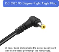 GINTOOYUN DC 5.5x2.5mm Hosszabbító Kábel, 90 Fokos, 3m, 18AWG Réz Tápkábel Biztonsági Kamerákhoz, LED Szalaghoz, CCTV Rendszerekhez 3