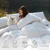 DWR Libatoll Paplan 220x240 cm - Egész Éves Középmeleg Pehelypaplan, Ultrapuha Téli-Nyári Takaró, RDS Tanúsított Fehér Tollpaplan (1320g) 3