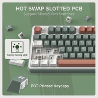 RK ROYAL KLUDGE S98 Mechanikus Billentyűzet Okos Kijelzővel, 96% Vezeték Nélküli, Bluetooth/2.4G/USB-C, Hot-Swap, Agyag Zöld - Clay Green 6