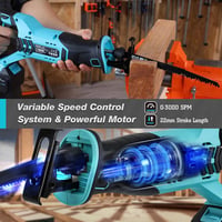 DURATECH 20V Akkumulátoros Orrfűrész 4.0Ah Akkuval, 4 Fűrészlappal - 3000 RPM, 22mm Vágáshossz, Fa/Fém/PVC/Ág Vágáshoz, LED Világítással 6