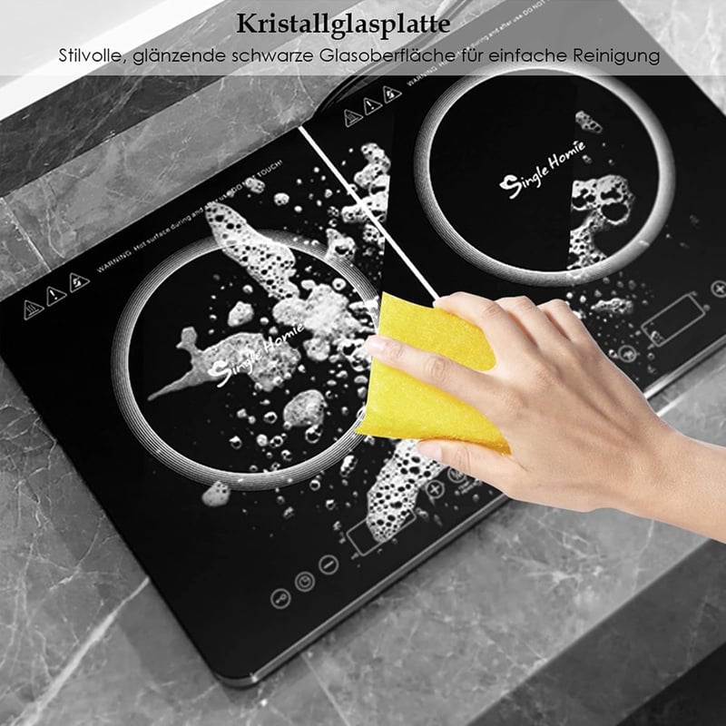 Hordozható Dupla Indukciós Főzőlap - LED Kijelző, Gyerekzár, 3500W