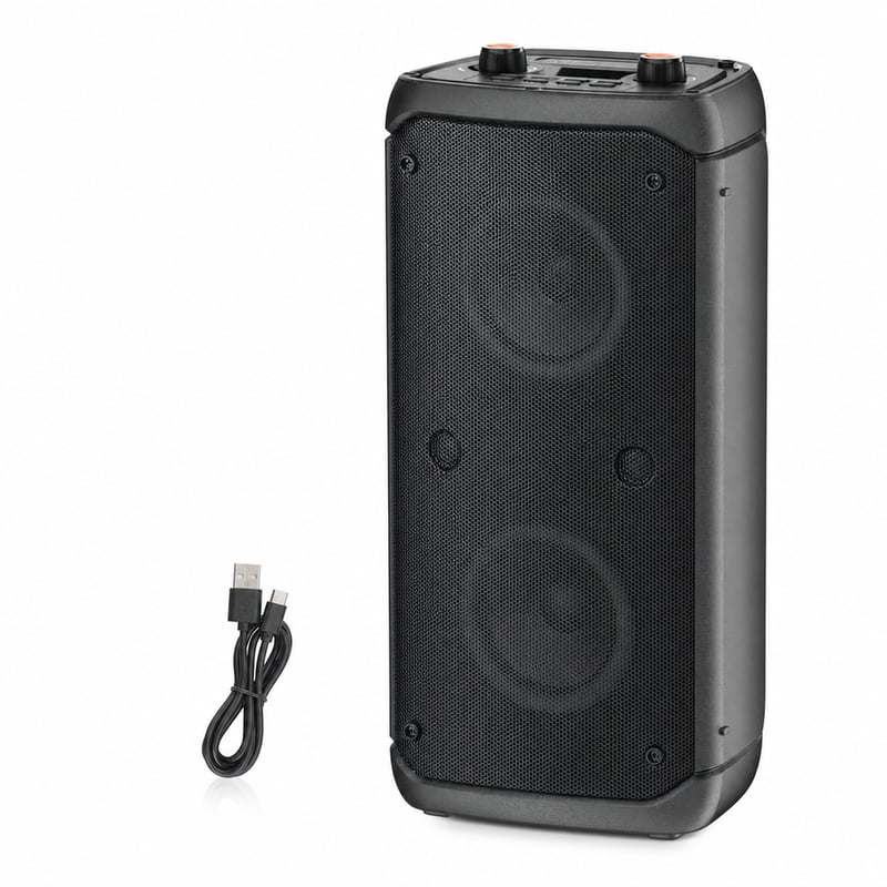 Boxă Bluetooth TAMPROAD Q55 80W cu iluminare LED, wireless — defectă, pentru piese: nu pornește (stare: vezi a 2-a poză)