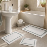 Armonie în baie: pahar mat + dozator săpun + suport șervețele + set 3 covorașe baie 1