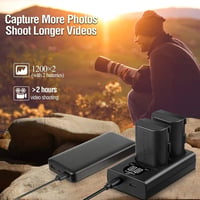 Canon LP-E6 akkumulátor szett: 2db ENEGON pótakku és LED USB töltő EOS kamerákhoz 2