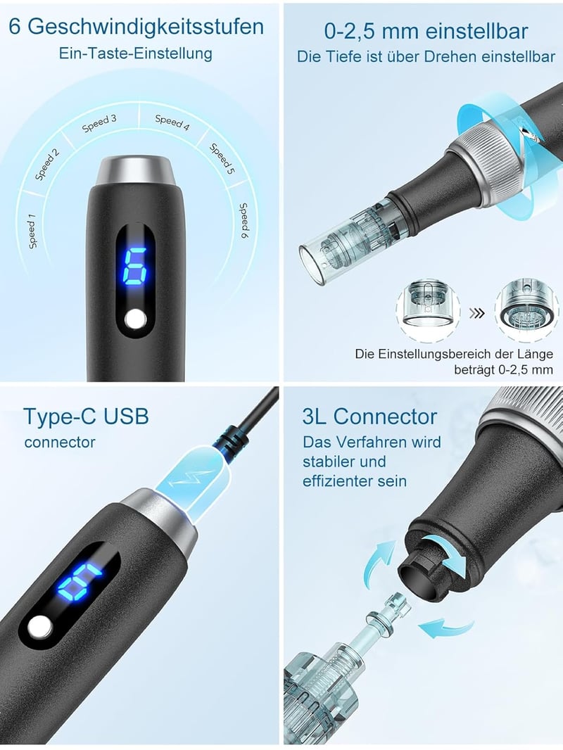 Bestauty Dr. pen Ultima M7S Professzionális Elektromos Mikrodermabrázió Toll - Vezeték Nélküli Derma Pen 27 Cserélhető Fejjel Arcra, Testre,