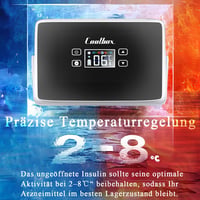 Yopyuenn Hordozható Inzulinhűtő 3 Akkumulátorral - Intelligens Gyógyszerhűtő LCD Kijelzővel, 2-8°C Hőmérséklet-szabályozás, Utazáshoz, Autób 3